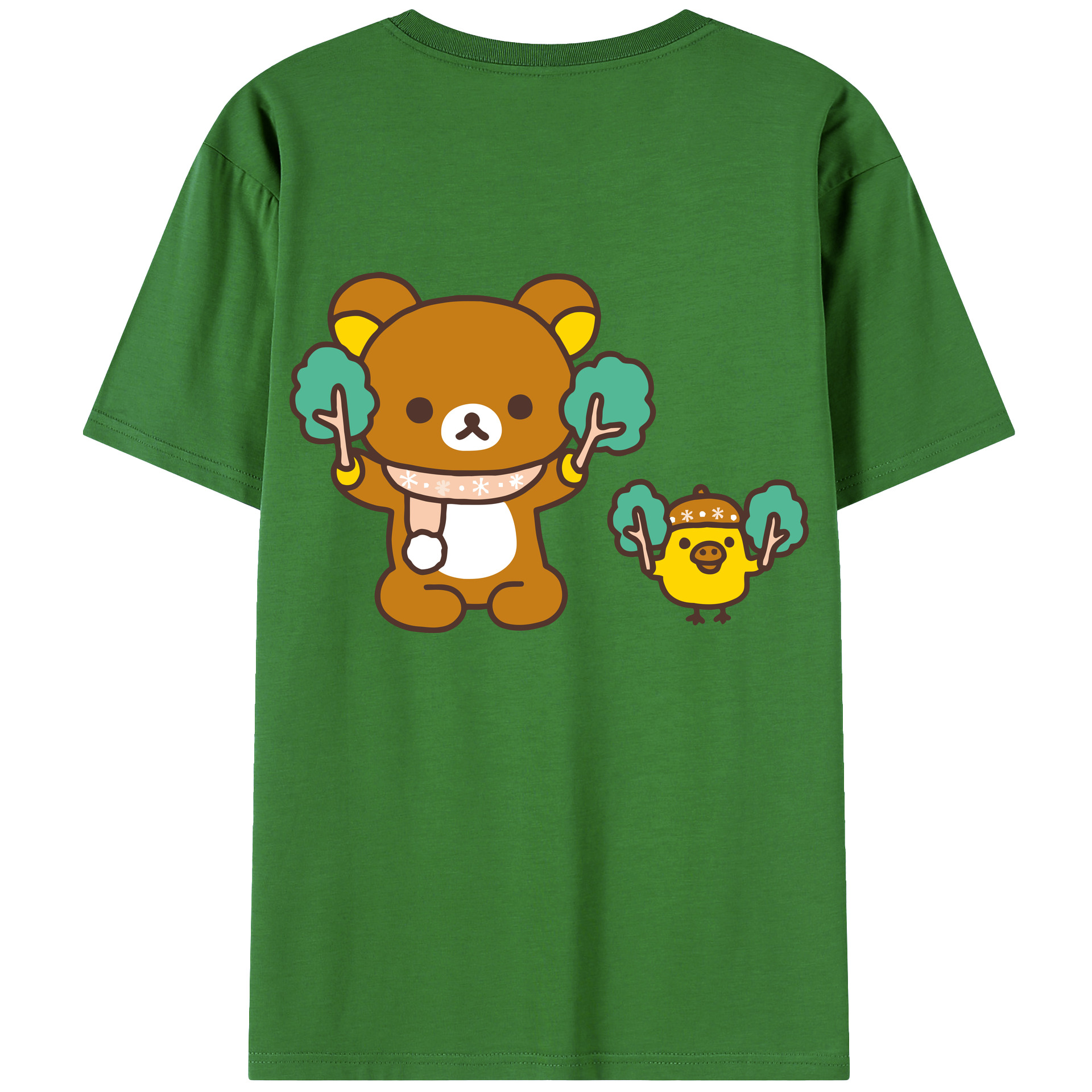 （画像用） リラックマ リラックマ キイロイトリ Rilakkuma Korilakkuma Kiiroitori レディース半袖Tシャツ(バックプリント)